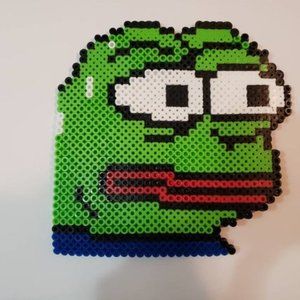 rave pepe the frog perler bead magnet
